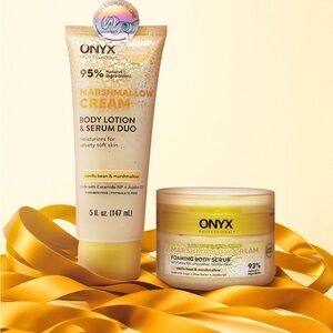 Duo Set ONYX Foaming Body Scrub with Scrubber & Body Lotion Marshmallow Cream